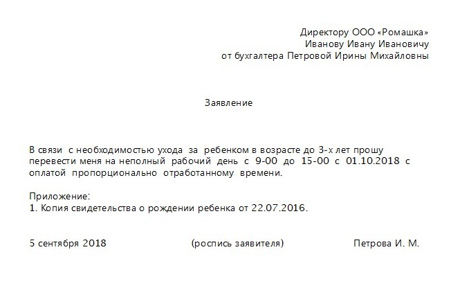 Заявление о переходе на полставки по инициативе работника образец